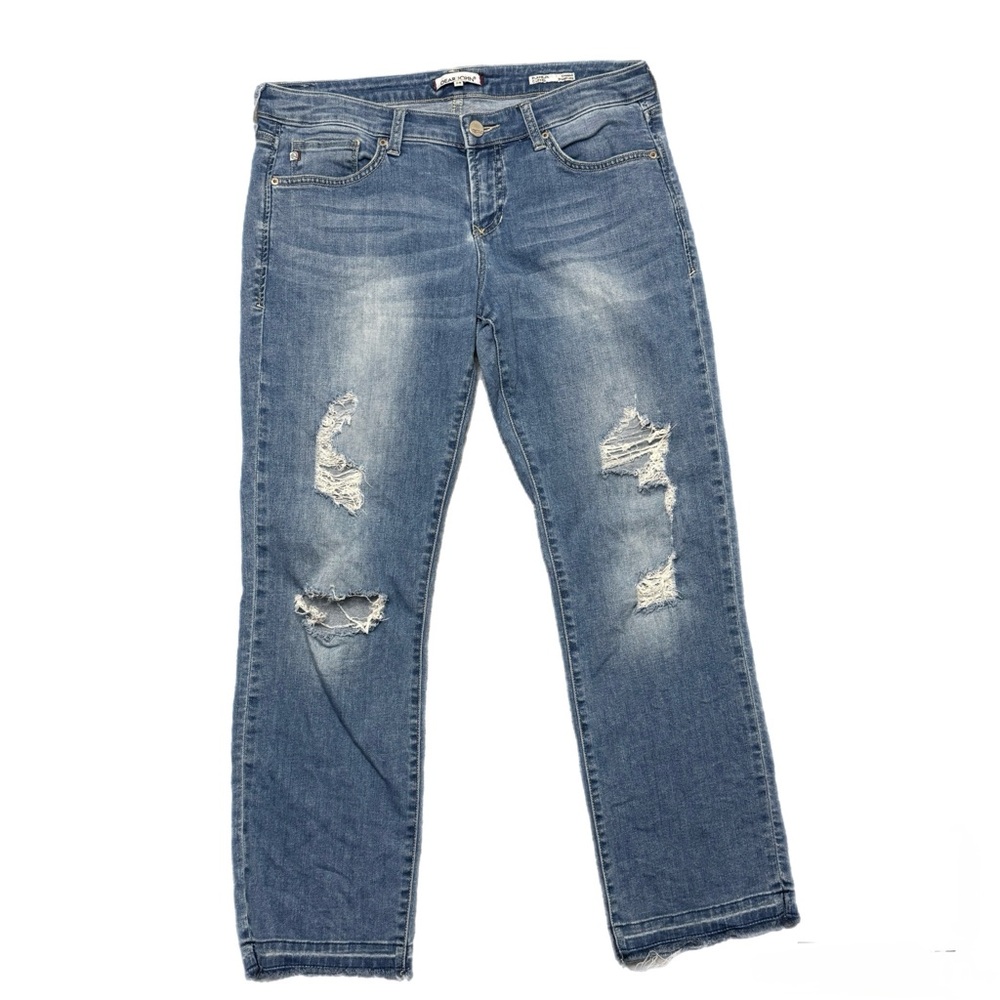 Dear John Playback Cuffed Distressed Cropped Straight Leg Jeans Size 29